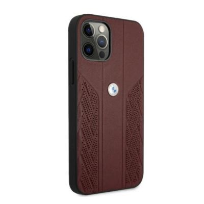 4. BMW Leather Curve Perforate Case für iPhone 12 Pro Max – Rot