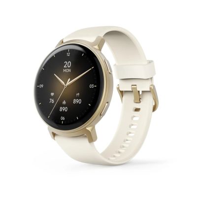 2. Hama 00178641 Smartwatch / Sportuhr, 3,35 cm (1,32") AMOLED-Display, 43 mm Durchmesser, analoge Anzeige, 466 x 466 Pixel Touchscreen, Gold, GPS
