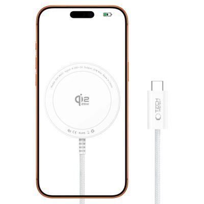 2. Tech-Protect A54 MagSafe 25W QI2.2 Kabelloses Ladegerät – Weiß