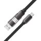 3. Acefast C13-04 USB-C - USB-A / USB-C Kabel 480Mb/s 3A 1,2m - Schwarz