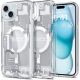 Spigen Ultra Hybrid Mag Case mit MagSafe für iPhone 15 Plus – Weiß (Zero One Pattern)