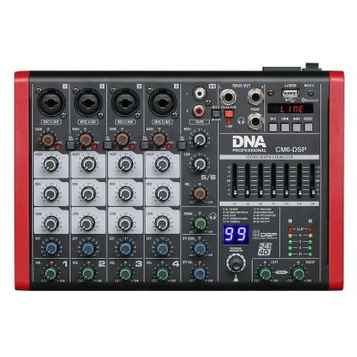 5. DNA CM6-DSP – Audiomixer mit USB, MP3, Bluetooth und Phantomspeisung