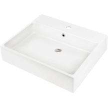 Keramik-Aufsatz-/Wandwaschbecken mit Armaturenplatz – 60 x 50 cm