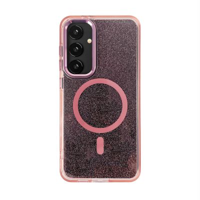 8. Wozinsky Glitter Case mit Mag Safe für Samsung Galaxy S24 FE - Pink mit Glitzer