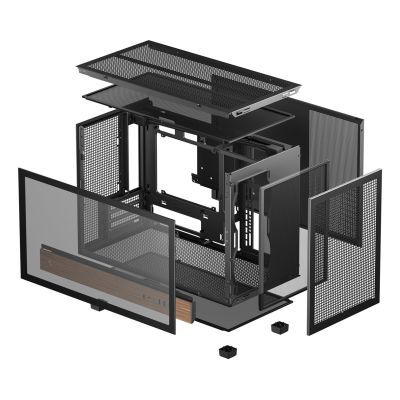 22. DeepCool CH260 WOOD Micro Tower Schwarz, Holz