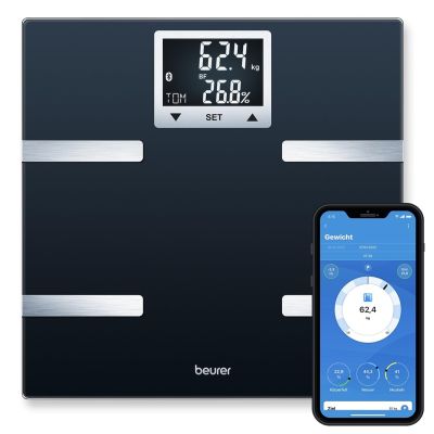 2. Beurer BF 720 Quadratische schwarze elektronische Personenwaage