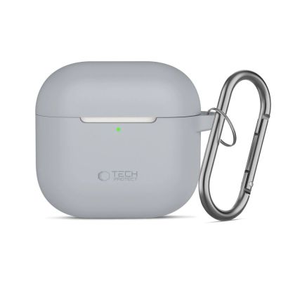 7. Tech-Protect Silikon-Hakenhülle für AirPods 4 – Grau