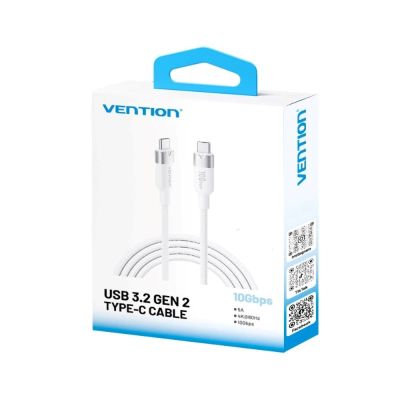 4. Vention USB 3.2-Kabel (USB-C auf USB-C), 5 A, 10 Gbit/s, 1 m, Weiß