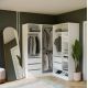 7. Modularer Kleiderschrank OPENO SET 260/200 WEISS – Schubladen, Kleiderstangen und Regalböden, groß, fürs Schlafzimmer