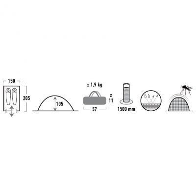 5. High Peak Monodome 2 Zelt 10159