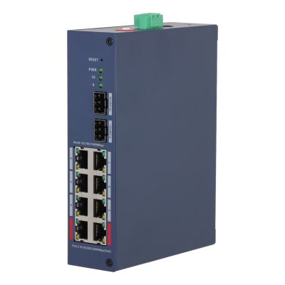 2. Dahua Technology CHS4210-8GT-110 Managed Network Switch L2 Gigabit Ethernet (10/100/1000) unterstützt PoE, DIN-Schienenmontage, Dunkelblau