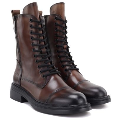 4. Braune Damen-Lederboots im Worker-Stil Artiker 59C1207