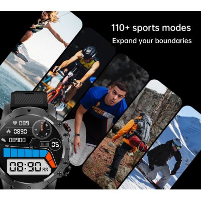 10. Herren-Smartwatch Rubicon RNCF18-1 SCHWARZ Armband + Lederarmband