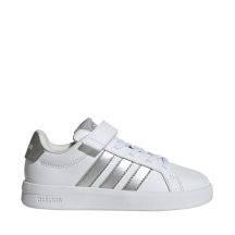 Adidas Grand Court 3.0 Kinderschuhe Weiß und Silber JP9368
