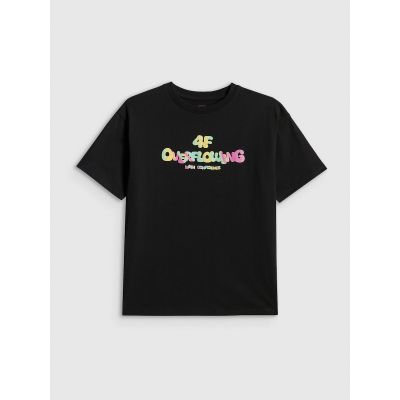7. Locker geschnittenes Mädchen-T-Shirt mit Aufdruck 4F 4FJRSS26TTSHF4137-020S