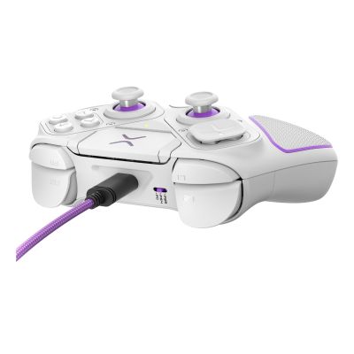 8. PDP 052-002-WH Gamecontroller, Lila/Weiß, RF/USB-Gamepad, Analog/Digital, PC, PlayStation 4, PlayStation 5