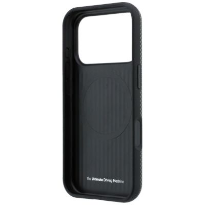 7. BMW M Quadrille Kevlar Metall Logo MagSafe Hülle für iPhone 17 Pro Max / 18 Pro Max - Grau
