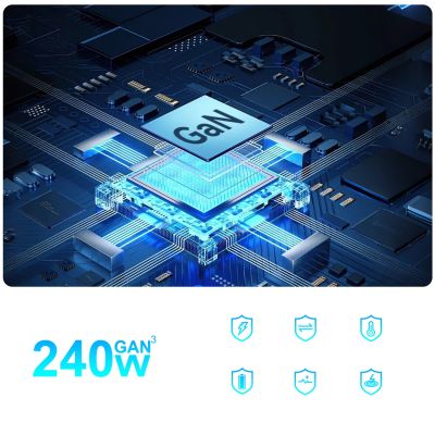 9. Wozinsky 240W GaN QC3 Ladestation – Schwarz