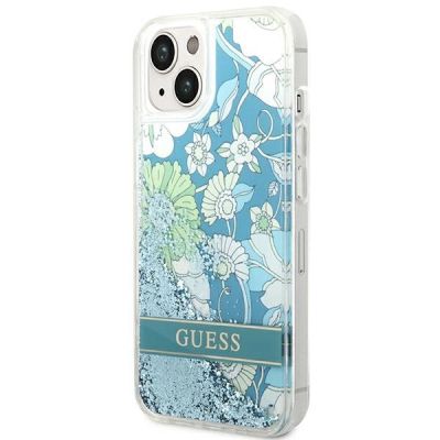 2. Guess GUHCP14MLFLSN iPhone 14 Plus 6.7 "Grün / Grün Hardcase Flower Liquid Glitter