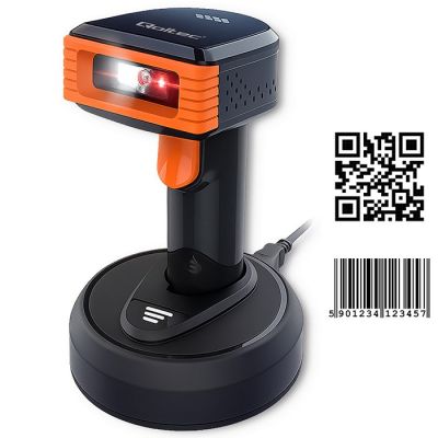 16. QOLTEC Drahtloser Barcodeleser 1D | 2D | + Dockingstation
