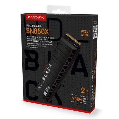 5. WD Black SN850X WDS200T2XHE SSD (2 TB; M.2; PCIe NVMe 4.0 x4; Kühlkörper)