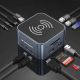 6. Hub USB-C 12 in 1 Wozinsky WHBC09Y8S multifunktional, mit kabelloser Ladefunktion, Aluminium, mit 15 cm Kabel - grau