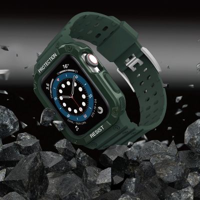 6. Schutzarmband für Apple Watch 38/40/41 mm Panzergehäuse-Armband - Grün