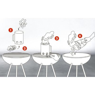 17. Kaminanzünder für Grill, Höhe 27,5 cm mit Holzgriff