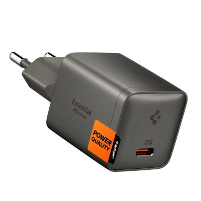 Spigen Essential EE301EU 1-Port 30W Wandladegerät – Dunkelgrau