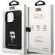 8. Karl Lagerfeld KLHCP13LSMHKNPK Hülle für iPhone 13 Pro / 13 – schwarz Silikon Ikonik Metall Pin