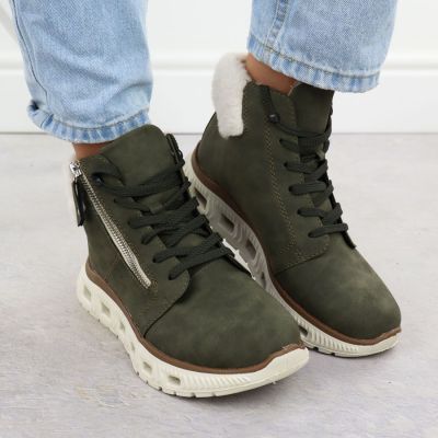 7. Rieker M6014-54 wasserdichte, ultraleichte grüne Damen-Wanderschuhe