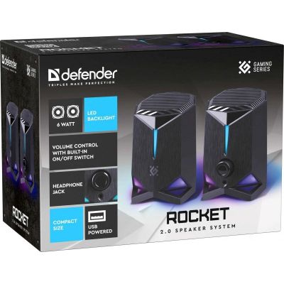 9. DEFENDER ROCKET 2.0 LAUTSPRECHER 6W LED USB SCHWARZ 65094