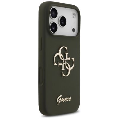 4. Guess Silikonhülle mit großem 4G-Schriftzug für iPhone 17 Pro – Grün
