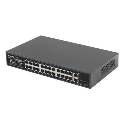 7. LANBERG RSFE-24P-2C-250 Switch, 24x 100MB PoE+/2x Combo Rack, 19" Gigabit Ethernet, 250W