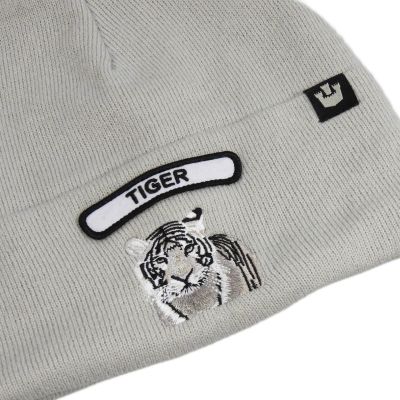 3. Goorin Bros. Soft Rock Tiger Beanie, silberne Woll-Wintermütze - 107-1798-SIL