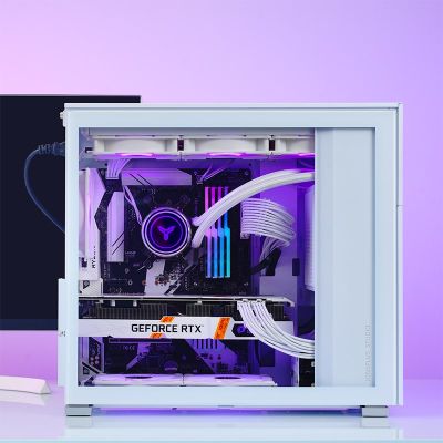 28. Jonsbo D41 Screen ATX-Gehäuse, gehärtetes Glas – Schwarz