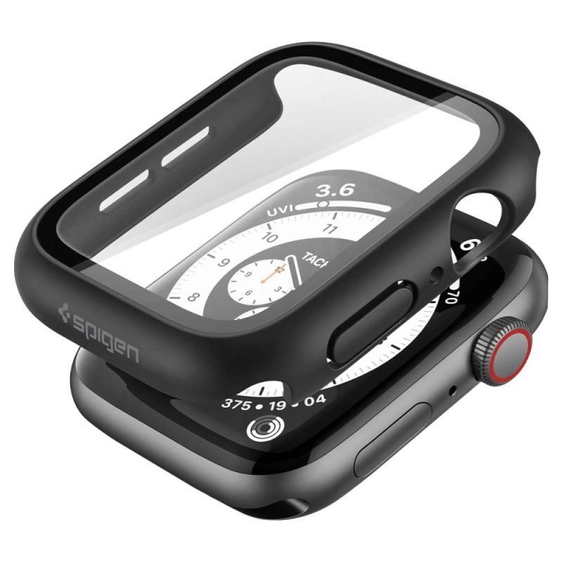 2. Spigen Thin Fit 360 Hülle für Apple Watch 44 mm – Schwarz