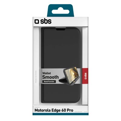 2. SBS Wallet Smooth Case für Motorola Edge 60 Pro mit Klappdeckel – Schwarz