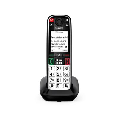 3. Gigaset EASY 500 Analog/DECT-Telefon mit Anrufernamen und -ID, Schwarz/Silber