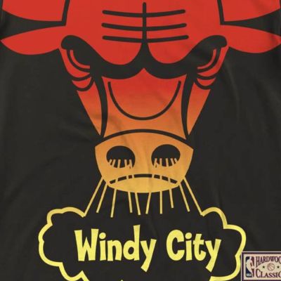 3. Mitchell & Ness NBA Logo Chicago Bulls T-Shirt Schwarz