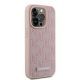 4. Karl Lagerfeld Leder-Monogramm-Metall-Logo-Hülle für iPhone 15 Pro – Rosa