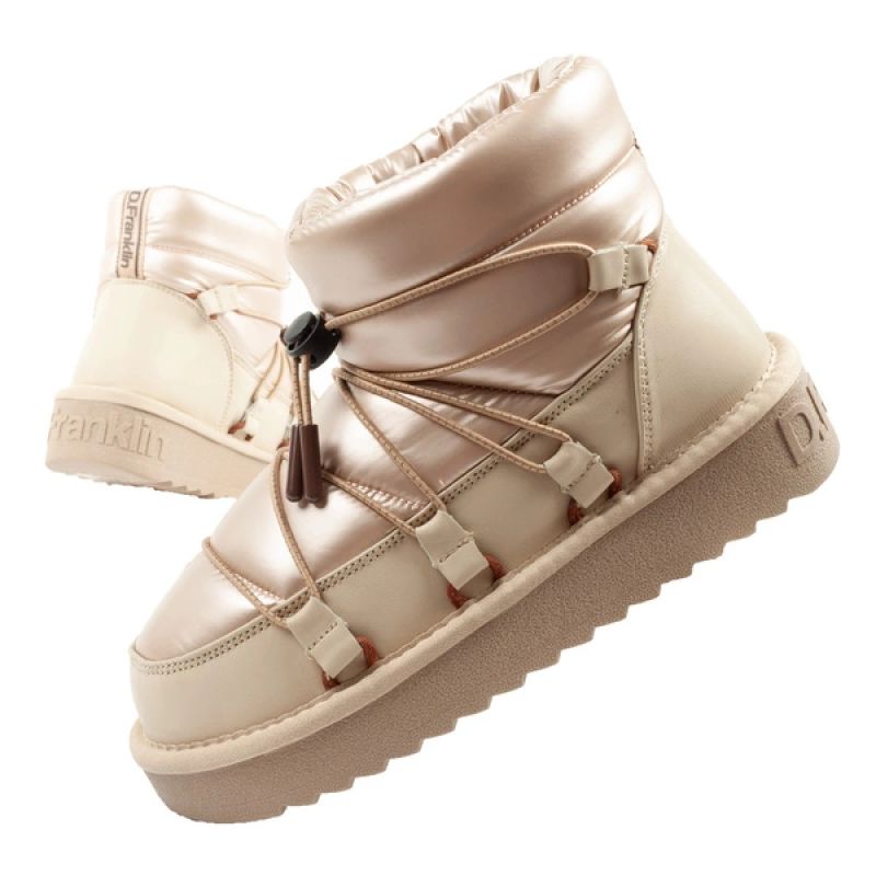 D.Franklin Damen Winter Schneestiefel Modische isolierte goldene Stiefeletten
