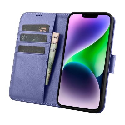 3. iCarer Wallet Case 2in1 Cover iPhone 14 Plus Anti-RFID Leder Flip Case Hellviolett (WMI14220727-LP)