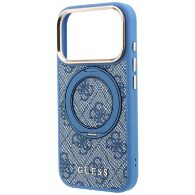 6. Guess Ring Stand 360 4G Classic Logo MagSafe Hülle für iPhone 18 Pro Max / 17 Pro Max - Blau