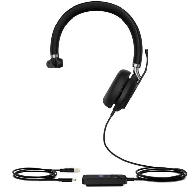 2. Yealink UH38 Mono Teams Headset, kabelgebunden und kabellos, mit Kopfbügel, Bluetooth, für Büro/Callcenter, Schwarz