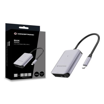 4. Conceptronic BIAN09G USB 3.2 Gen 2 Typ-C Kartenleser Grau