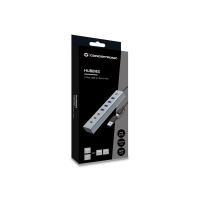 5. Conceptronic HUBBIES20G Hubs und USB 3.2 Gen 1 (3.1 Gen 1) Typ-C 5000 Mbit/s Grau