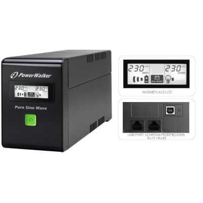 3. USV POWER WALKER VI 600 SW FR (600 VA) 0,6 kVA 360 W 2 x Netzsteckdose