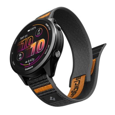 3. Spigen Athlex Airna Garmin Schnellverschluss-Armband 22 mm – Schwarz und Orange
