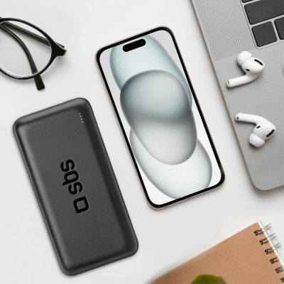9. Powerbank SBS TTBB20000PD20K 20000 mAh 20W PD USB-C, USB-A, Micro-USB - Schwarz